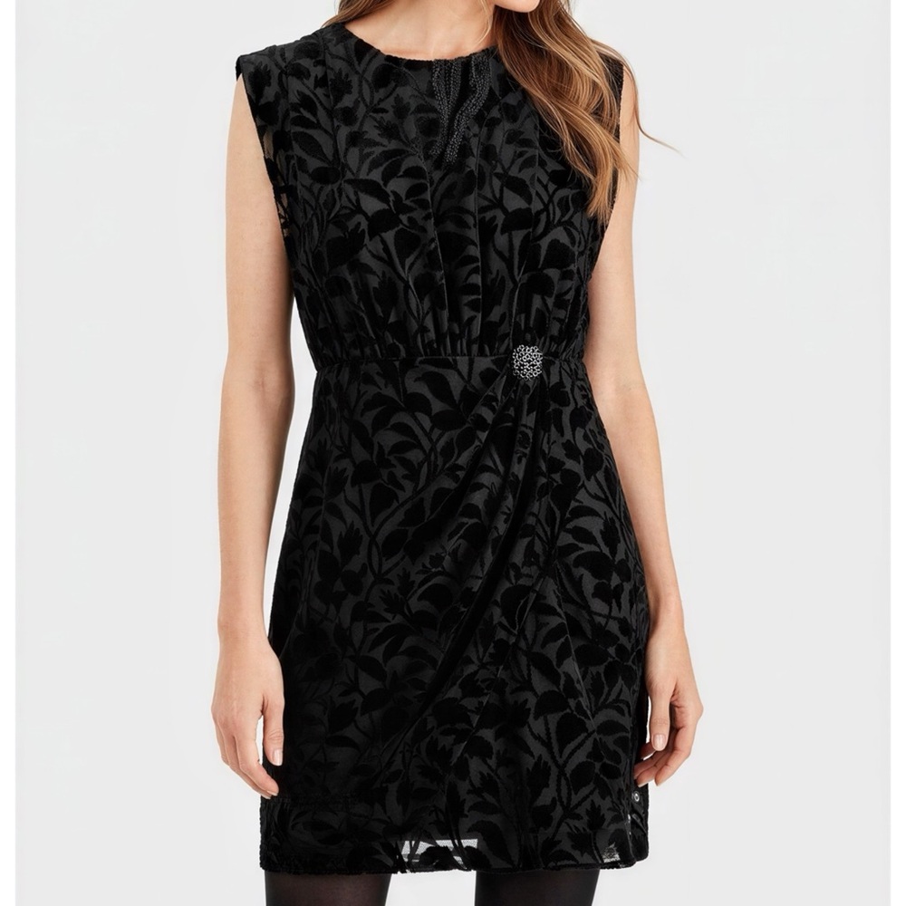 THE KOOPLES Burnout Velvet Mini Dress, Black, 1/S